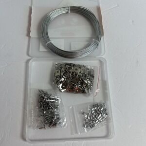 Blisstime Picture Hanging Kit - 100 Feet Braided Hanging Wire, 60 Pcs D Ring Pic